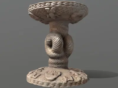 Throne stool of Oba Eresoyen Low-poly 3D model