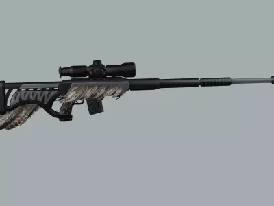 Remington M700 Tactical Bolt-action Sniper Rifle 3D Model Low-poly 3D model