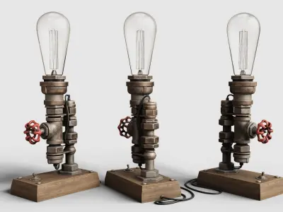Metal Lamp 01 Low-poly 3D model