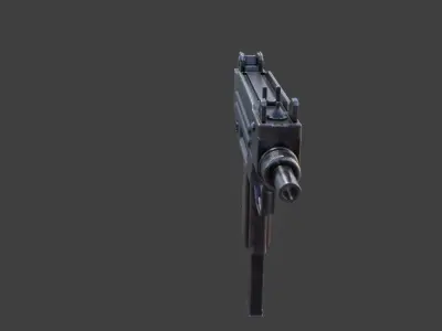 micro uzi gun Low-poly 3D model