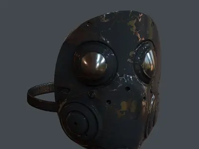 Gas mask helmet 3d model scifi  Low-poly 3D model buy