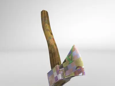 Axe 3D model wooden Low-poly 3D model