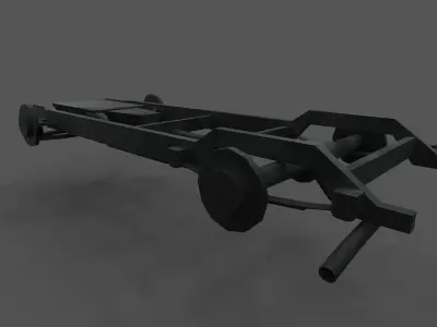 Chassis military vehicle Low-poly 3D model