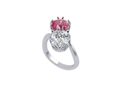 2-Stone-Ring 3D print model order