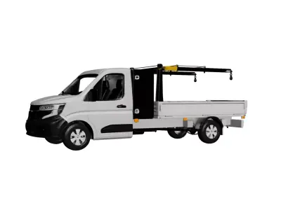 Flatbed Crane Truck Mobile Lifting Cargo Transport Vehicle 02 3D model