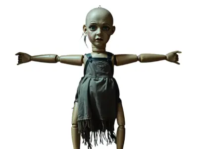 Vintage Wooden Doll model pack Low-poly 3D model
