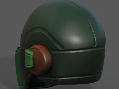 Helmet scifi military combat 3d model low poly  Low-poly 3D model get