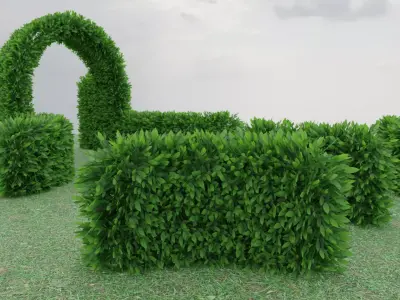 Hedge Low-poly 3D model