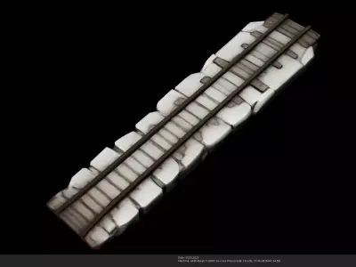 Stylized Railway Track - AI Low-poly 3D model