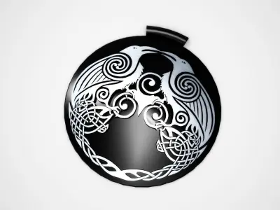 Crow Pagan Necklace Low-poly 3D model