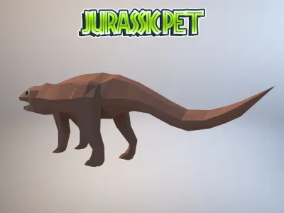 Postosuchus jurassic pet Low-poly 3D model