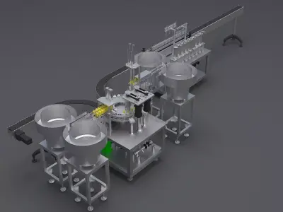 Spray filling production line 3D model