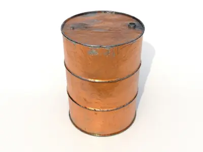 Rusty metal oil barrel 3D model