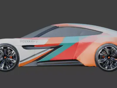 Experimental Colorway Car Concept Low-poly 3D model