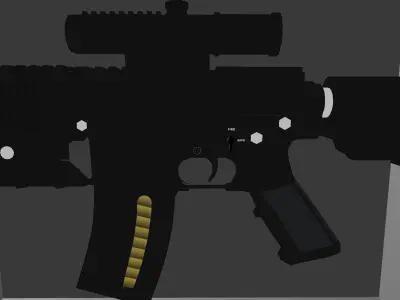 Lewis Machine and Tool LMT Defender Carbine Low-poly 3D model