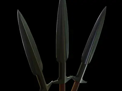 Low poly spear sword Low-poly 3D model