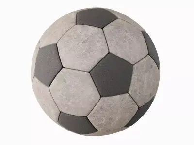 Old Leather Soccer Ball 02 3D model