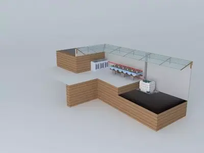 System Aquaponico 03 Aquaponics Beira Mar 1 Tank 1 IBC 6 beds... 3D model