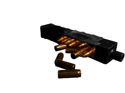 Weapon Magazine with Bullets Ammo Low-poly 3D model