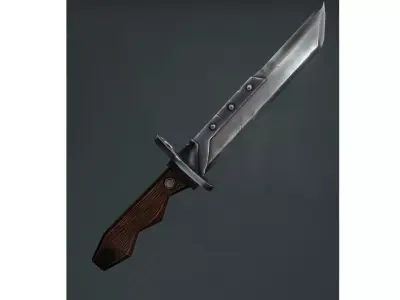 Stylized Low Poly Combat Knife Low-poly 3D model