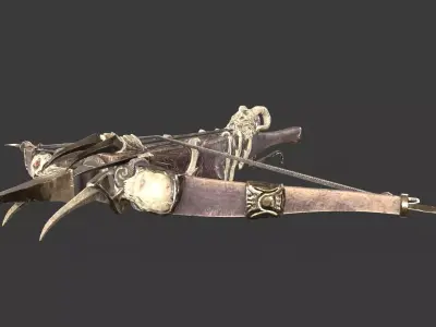 Crossbow 02 Low-poly 3D model