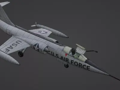 Lockheed F-104 Starfighter Low-poly 3D model purchase