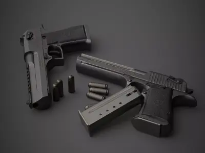 Gun Desert Eagle  Low-poly 3D model