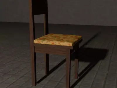 Japanese Antique Chair 3D Model Low-poly 3D model