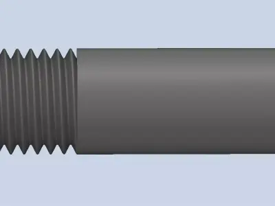 Bolt Partial Thread Hexagonal Head M24x120mm 3D model
