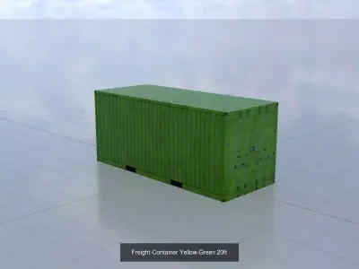 ISO-Container Yellow-Green all Versions 3D Model Pack