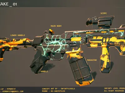 UMP 9 - Model and Textures Low-poly 3D model Low-poly 3D model