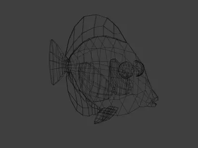 low poly yellow tang Free low-poly 3D model