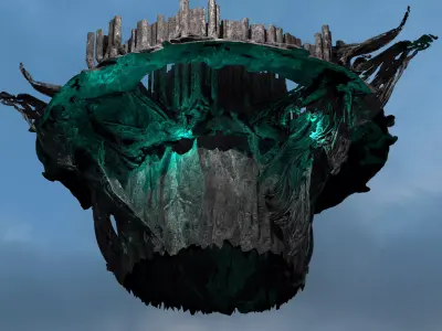 Dark root tree 7 Low-poly 3D model