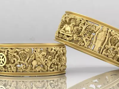 Georgian Rings 3D print model