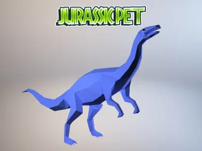 Anchisaurus Polyzelus Low-poly 3D model