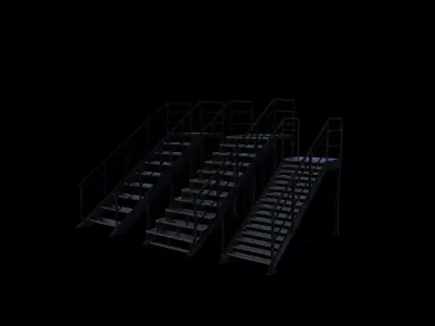 Premium Steel Stairs  3D model