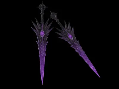 Stylized fantasy blade Low-poly 3D model