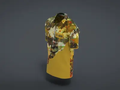 Military Outfit - T-shirt Low-poly 3D model 30