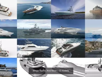 Mega Yachts And More 3D Model Pack