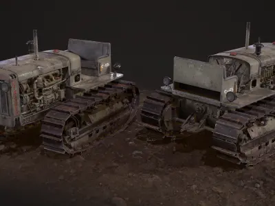 Tractor S-65 Stalinets USSR Low-poly 3D model