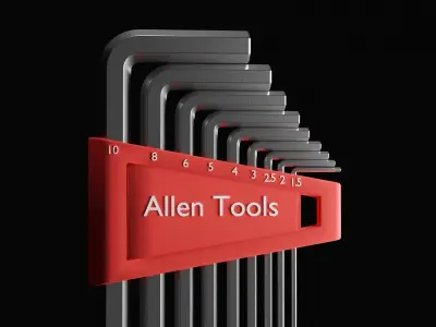 Allen key set - Long rounded 3D model