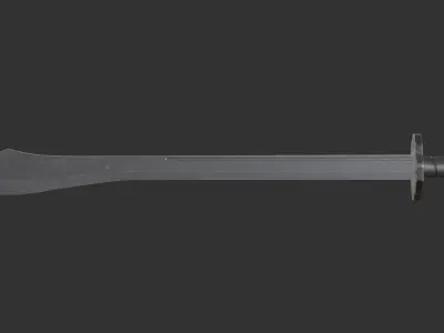 Falchion Sword - Game Ready Low-poly 3D model