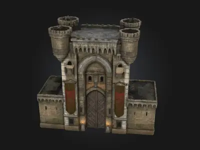 Castle Gate Fortress  Defend the Realm with Strength and Style 3D model
