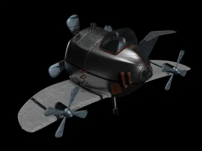 Aircraft airplane with two propellers 3D model