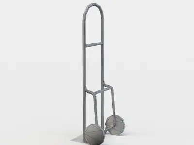 Barrow hand truck with wheels Low-poly 3D model
