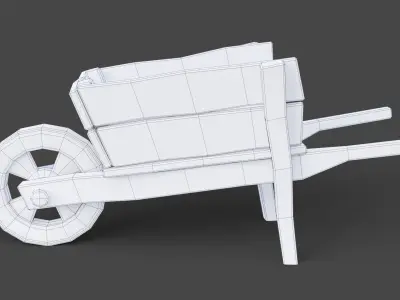 Stylized Wheelbarrow Low-poly 3D model purchase