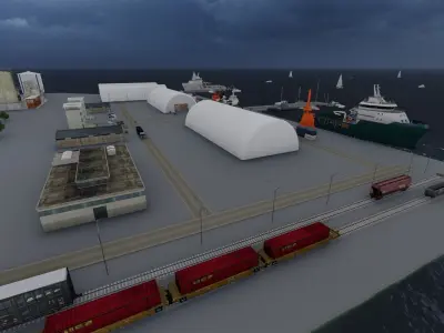 Sea port scene 3D model