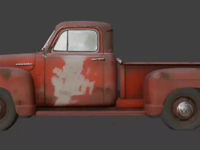 Vintage Rusty Pickup Truck 3D Model 3D model 21