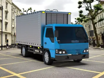 Isuzu truck 3d model Low-poly 3D model