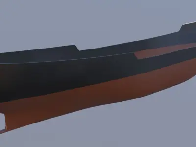 General cargo ship hull Low-poly 3D model